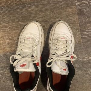 Nike White and Red Men's Sneakers